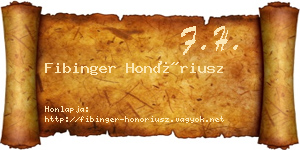 Fibinger Honóriusz névjegykártya