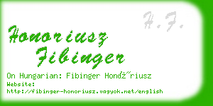 honoriusz fibinger business card